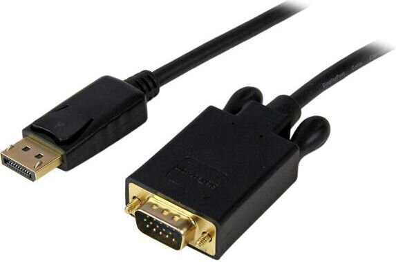 Display Porta uz VGA adapteris Startech DP2VGAMM6B (1,8 m) Melns 1.8 m cena un informācija | Kabeļi un vadi | 220.lv