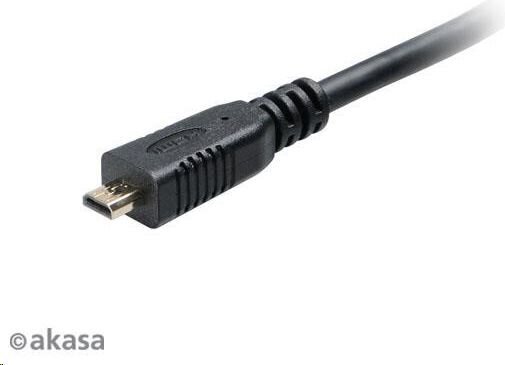 Akasa AK-CBHD09-25BK, HDMI/Micro HDMI, 20 cm цена и информация | Kabeļi un vadi | 220.lv