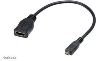 Akasa AK-CBHD09-25BK, HDMI/Micro HDMI, 20 cm cena un informācija | Kabeļi un vadi | 220.lv