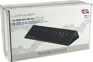 LC-Power LC-HUB-ALU-2B-10 цена и информация | Адаптеры и USB разветвители | 220.lv