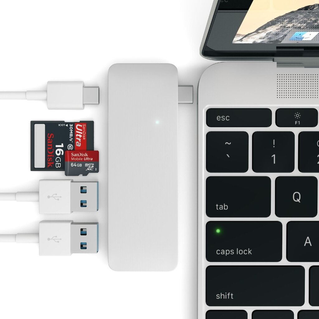 dapteris USB-C priekš MacBook 12'', Satechi / ST-TCUPSD цена и информация | Adapteri un USB centrmezgli | 220.lv