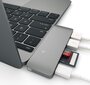 Satechi USB-C Pass Through USB Hub, 3 in 1 sadalītājs. Savietojams ar jaunajiem MacBook, kas ļauj uzlādēt, pelēks cena un informācija | Adapteri un USB centrmezgli | 220.lv