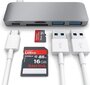 Satechi USB-C Pass Through USB Hub, 3 in 1 sadalītājs. Savietojams ar jaunajiem MacBook, kas ļauj uzlādēt, pelēks cena un informācija | Adapteri un USB centrmezgli | 220.lv