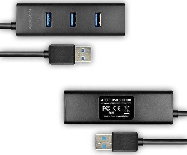 AXAGON HUE-S2BP 4x USB3.0 Charging Hub 1.2m Cable, MicroUSB Charging, Incl. AC Adapter цена и информация | Adapteri un USB centrmezgli | 220.lv