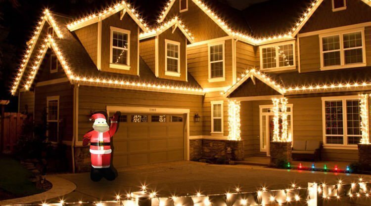 Iso Trade piepūšamā Ziemassvētku LED dekorācija Santa Claus, 180 cm цена и информация | Ziemassvētku dekorācijas | 220.lv