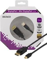 DELTACO DELTACO DisplayPort kabel - 2 m cena un informācija | Kabeļi un vadi | 220.lv