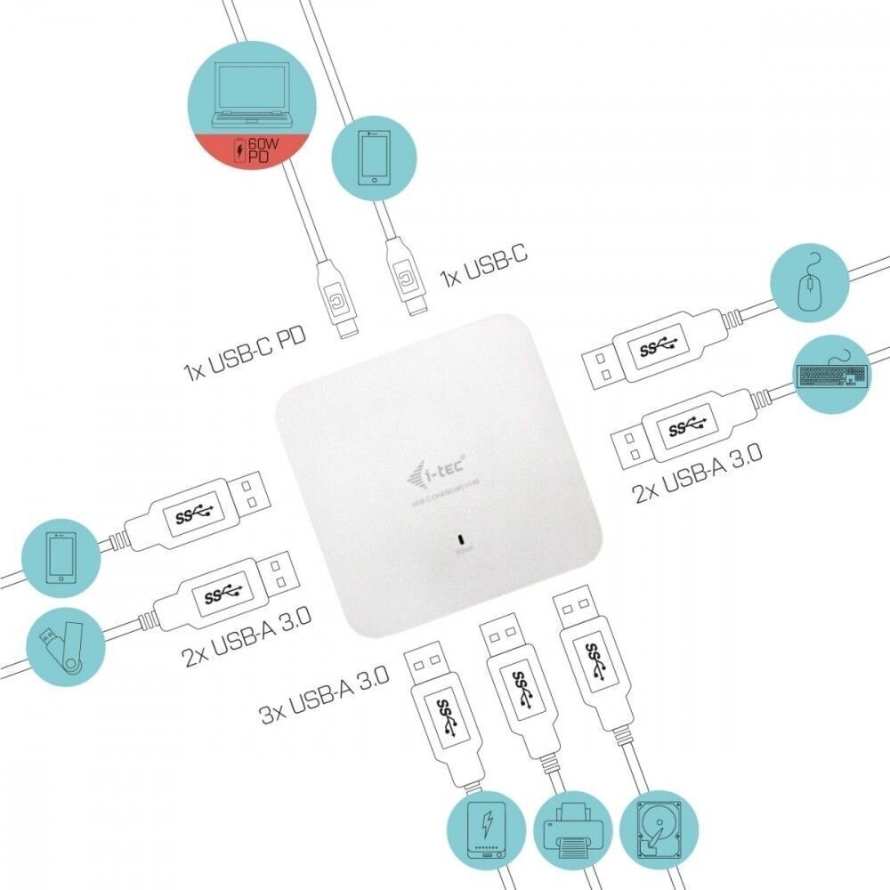 USB Centrmezgls C i-Tec C31HUBMETAL7 cena un informācija | Adapteri un USB centrmezgli | 220.lv