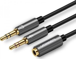 Ugreen AV140 3,5 mm 2-spraudņu kabelis, melns цена и информация | Адаптеры и USB разветвители | 220.lv