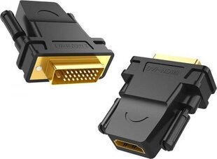Переходник Ugreen DVI - HDMI, Full HD, черный цена и информация | Адаптеры и USB разветвители | 220.lv