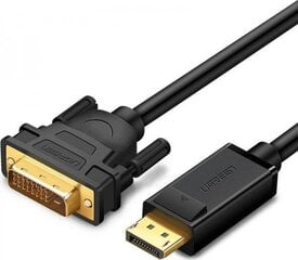 Ugreen DP103 DP uz DVI kabelis, FullHD, vienpusējs, 2 m, melns cena un informācija | Kabeļi un vadi | 220.lv