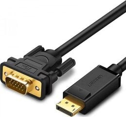 Ugreen DP105 DisplayPort kabelis uz VGA FullHD vienpusējs 1,5 m melns cena un informācija | Kabeļi un vadi | 220.lv