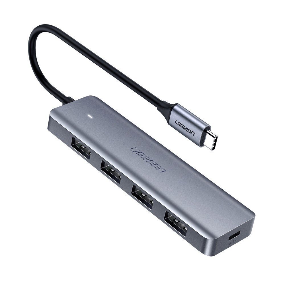 Centrmezgls Ugreen CM219 USB 3.0, USB-C, micro USB, pelēks цена и информация | Adapteri un USB centrmezgli | 220.lv