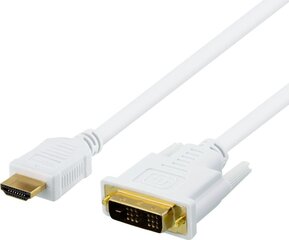 Deltaco HDMI-112AD, HDMI/DVI, 2 m cena un informācija | Kabeļi un vadi | 220.lv
