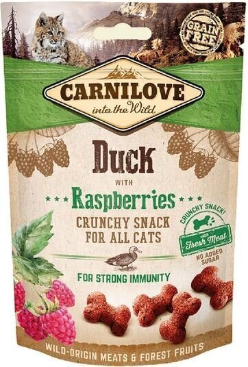 Carnilove Snack Duck Raspberries 50g Kaķiem цена и информация | Gardumi kaķiem | 220.lv