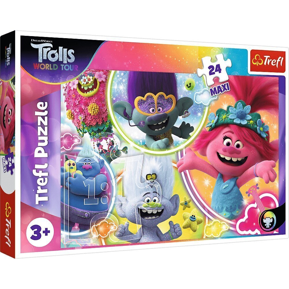 Puzle Trefl Maxi The Music World Of Trolls 24 d. cena un informācija | Puzles, 3D puzles | 220.lv