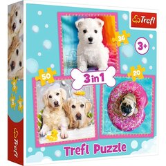 Головоломка Trefl 3in1 Dogs in the bath цена и информация | Пазлы | 220.lv