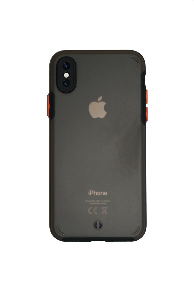 Vāciņš iPhone X/XS, MELNS, PC, ar kameras aizsargu. cena un informācija | Telefonu vāciņi, maciņi | 220.lv