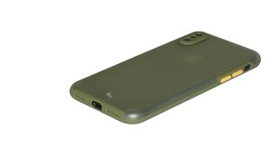Vāciņš iPhone X/XS,TUMŠI ZAĻŠ, PC, ar kameras aizsargu. cena un informācija | Telefonu vāciņi, maciņi | 220.lv