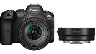 Canon EOS R6 + RF 24-105мм f/4L IS USM + Mount Adapter EF-EOS R цена и информация | Цифровые фотоаппараты | 220.lv