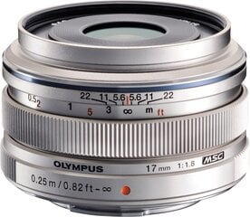 Olympus M.ZUIKO DIGITAL ED 17mm F1.8, Silver cena un informācija | Objektīvi | 220.lv