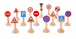 Komplekts PlanToys Set of Traffic Signs & Lights cena un informācija | Rotaļlietas zēniem | 220.lv