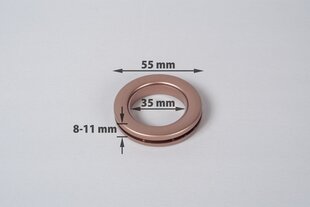 Universalie kompresijas gredzeni aizkariem 35mm, vara krāsa, 10 gab. cena un informācija | Aizkari | 220.lv
