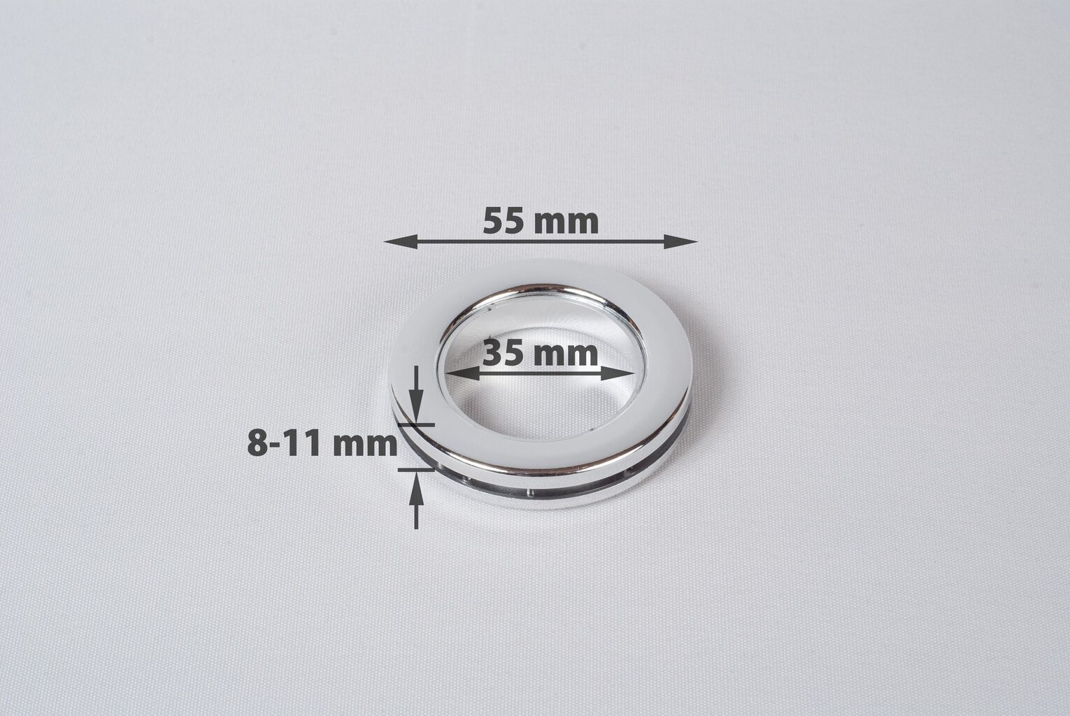 Universalie kompresijas gredzeni aizkariem 35mm, spīdīga hroma krāsa, 10 gab. cena un informācija | Aizkari | 220.lv