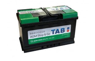 Akumulators TAB AGM Stop & Go 80Ah 800A cena | 220.lv