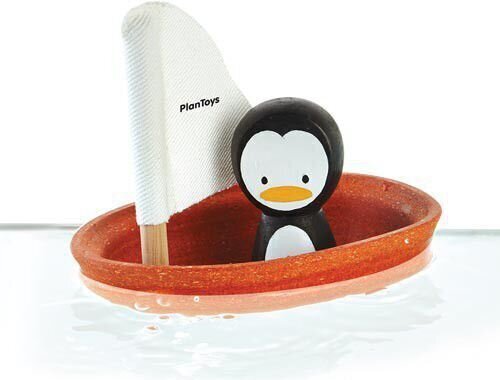 Rotaļlieta PlanToys Sailing Boat Penguin цена и информация | Rotaļlietas zīdaiņiem | 220.lv