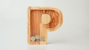 Деревянная копилка буква «P» цена и информация | Оригинальные копилки | 220.lv