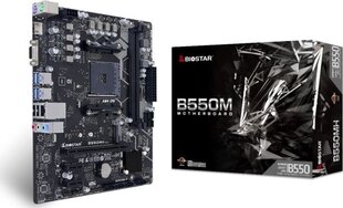 Pamatplate|BIOSTAR|AMD B550|SAM4|MicroATX|Atmiņa DDR4|Atmiņas slots 2|2xPCI-Express 3.0 1x|1xPCI-Express 4.0 16x|1xM.2|1x15pin D-sub|1xHDMI|2xUSB 2.0| цена и информация | Материнские платы | 220.lv