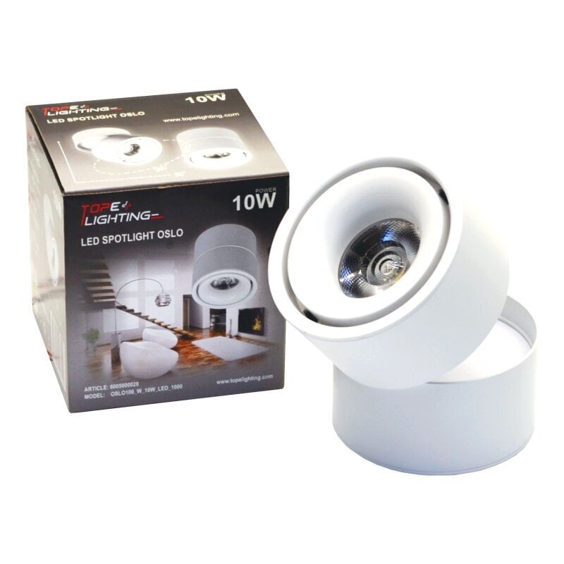 Prožektorveida balta LED lampa "OSLO" 10W cena un informācija | Iebūvējamās lampas, LED paneļi | 220.lv