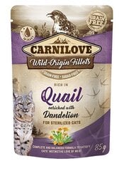 Carnilove Quail Dandelion Sterilized 85g Kaķiem cena un informācija | Konservi kaķiem | 220.lv