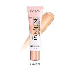 Tonējošs sejas krēms L'Oreal Paris Skin Paradise SPF20, 01 Light, 30 ml цена и информация | Наносите на чистую кожу лица. Подержите около 10-15 минут и смойте водой. | 220.lv