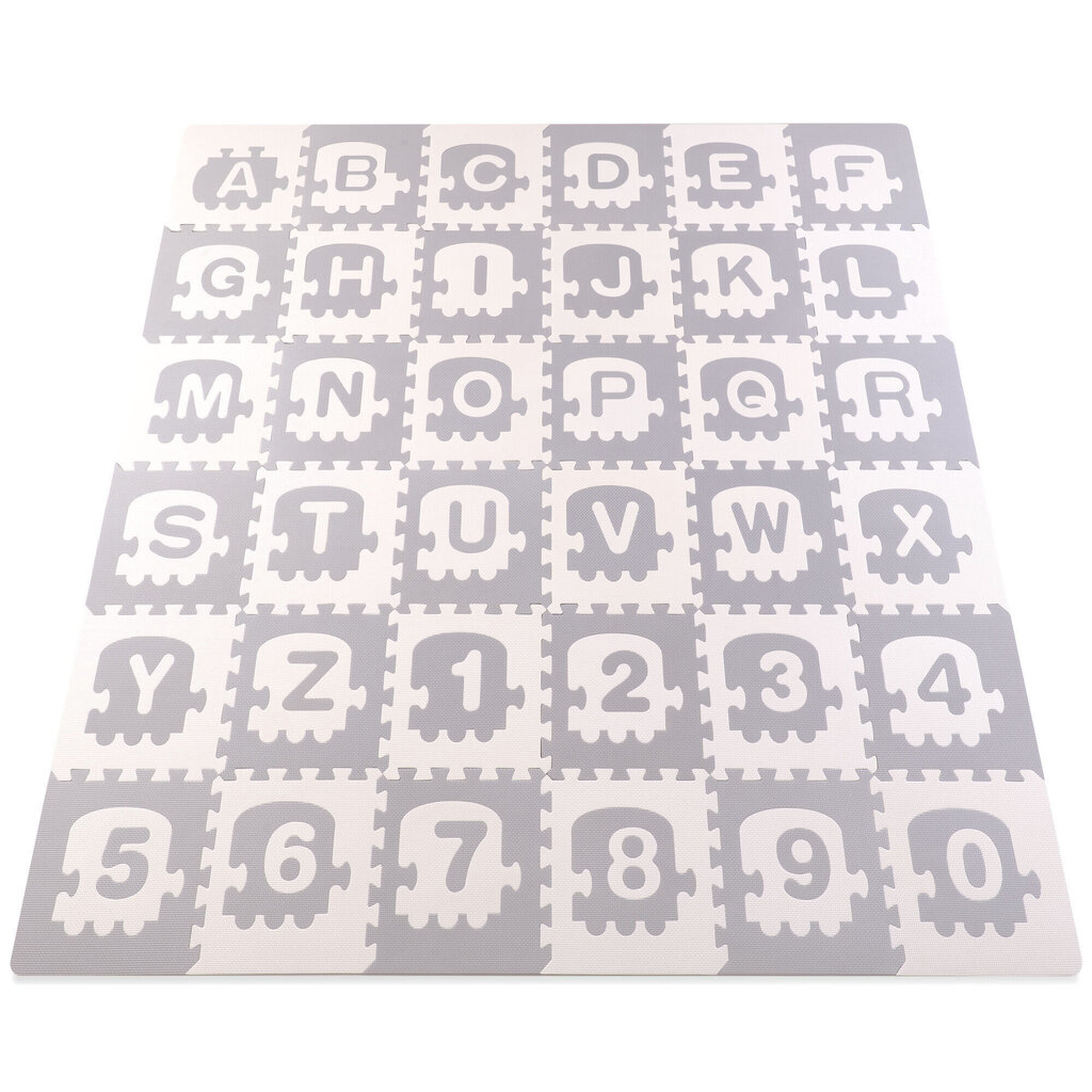 Puzle - paklājs Ricokids, 180x180 cm, Pelēks/Krēmkrāsas cena un informācija | Attīstošie paklājiņi | 220.lv