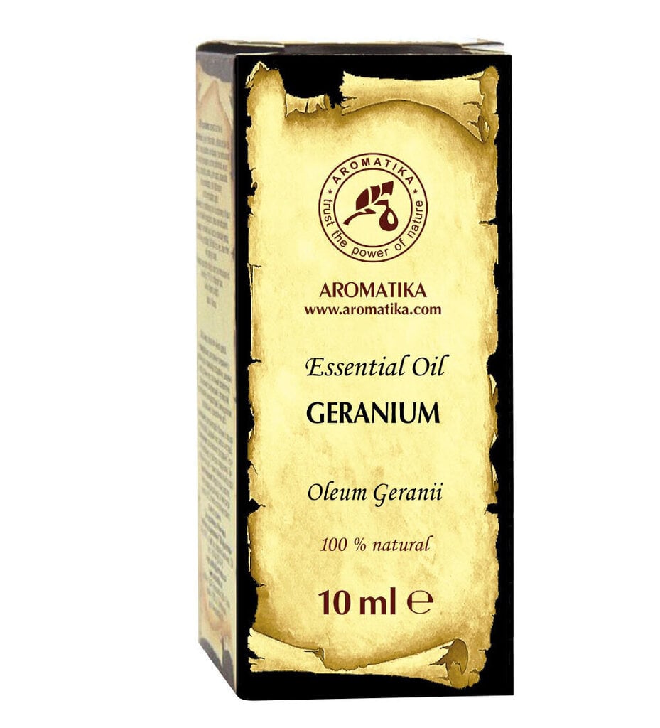 Ģerānijas ēteriskā eļļa Aromatika, 10 ml cena un informācija | Ēteriskās eļļas, kosmētiskās eļļas, hidrolāti | 220.lv