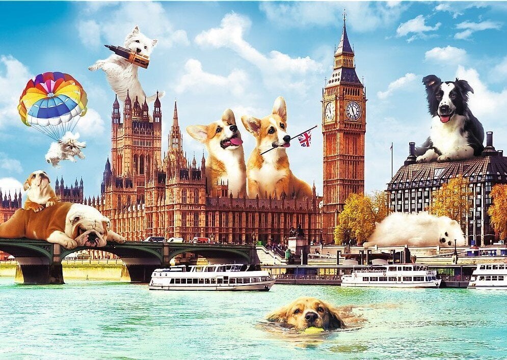 Puzle Trefl Funny Cities - Dogs In London, 1000 d. цена и информация | Puzles, 3D puzles | 220.lv