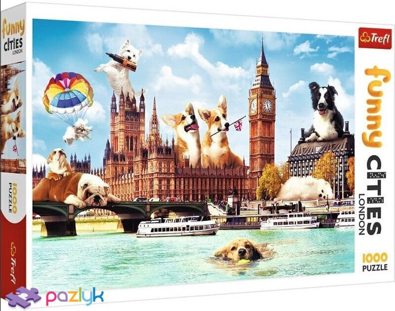 Puzle Trefl Funny Cities - Dogs In London, 1000 d. цена и информация | Puzles, 3D puzles | 220.lv