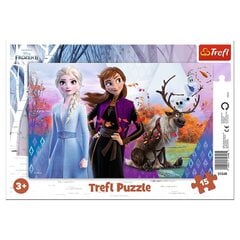 Головоломка в рамке Trefl Frozen 2 Волшебный мир Анны и Эльзы, 15 д. цена и информация | Пазлы | 220.lv