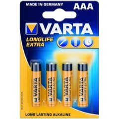 Элементы Varta Longlife AAA, 4 шт. цена и информация | Батарейки | 220.lv