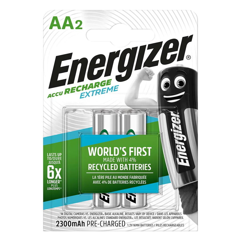 ENERGIZER lādējamās baterijas Extreme AA HR6 2300mAh 1.2V B2 2gb cena un informācija | Baterijas | 220.lv