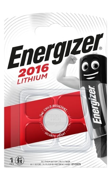 ENERGIZER Lithium CR2016 3V B1 baterija, 90 mAh (diam.20mm x 1.6mm) цена и информация | Baterijas | 220.lv