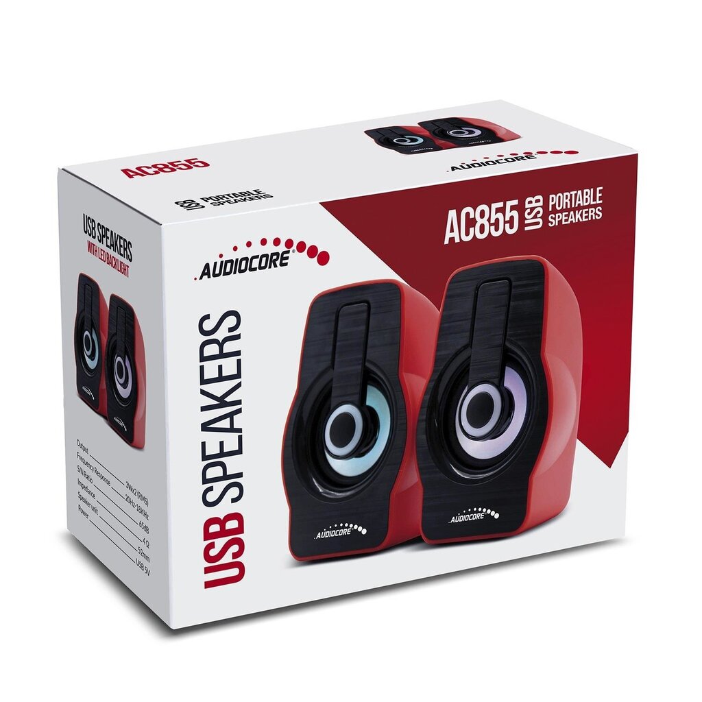 Audiocore AC855R, sarkans cena un informācija | Skaļruņi | 220.lv