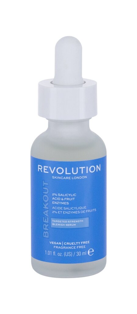 Sejas serums Revolution Skincare 2% Salicylic Acid 30 ml cena un informācija | Serumi sejai, eļļas | 220.lv