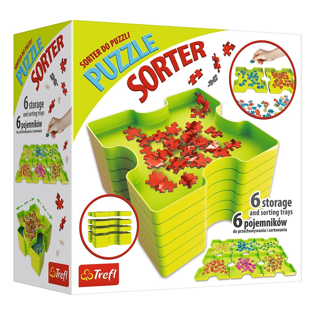 Plastmasas kastītes puzles detaļu šķirošanai Trefl 6 gab, 90816 cena un informācija | Puzles, 3D puzles | 220.lv
