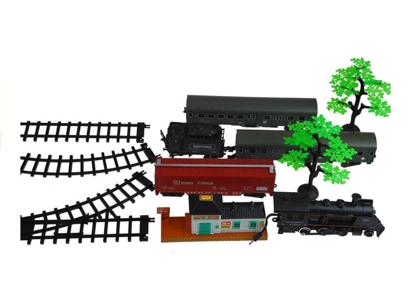 Elektriskais vilciens ar vagoniem un 156 cm sliežu ceļu цена и информация | Rotaļlietas zēniem | 220.lv