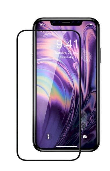 Fusion Full Glue 5D Tempered Glass Aizsargstikls Pilnam Ekrānam Apple iPhone 11 Melns cena un informācija | Ekrāna aizsargstikli | 220.lv