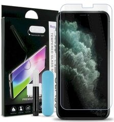 Fusion UV 9H Tempered Glass Aizsargstikls + Eco Līme + Lampa Priekš Apple iPhone 11 Pro Max cena un informācija | Ekrāna aizsargstikli | 220.lv