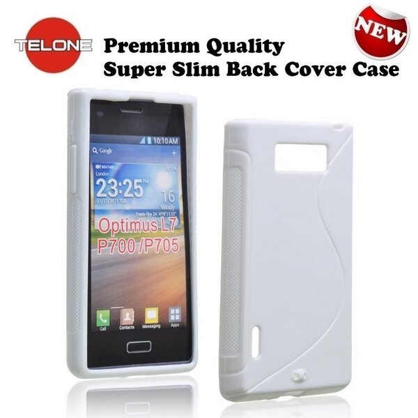Telone Back Case S-Case gumijots telefona apvalks LG P700 Optimus L7 Balts cena un informācija | Telefonu vāciņi, maciņi | 220.lv