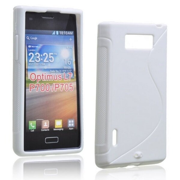 Telone Back Case S-Case gumijots telefona apvalks LG P700 Optimus L7 Balts cena